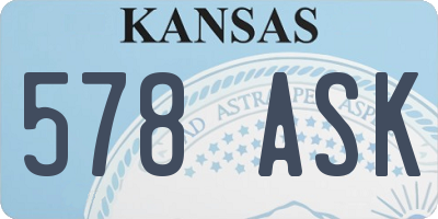 KS license plate 578ASK