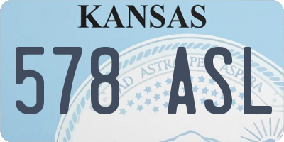 KS license plate 578ASL