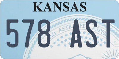 KS license plate 578AST