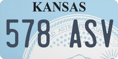 KS license plate 578ASV