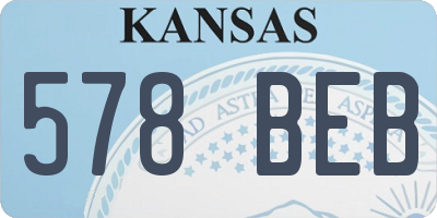 KS license plate 578BEB