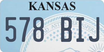 KS license plate 578BIJ