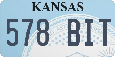 KS license plate 578BIT