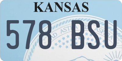KS license plate 578BSU