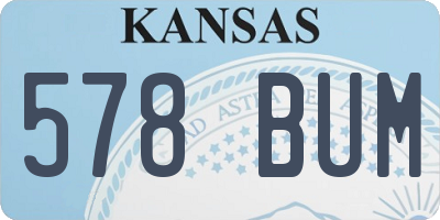 KS license plate 578BUM