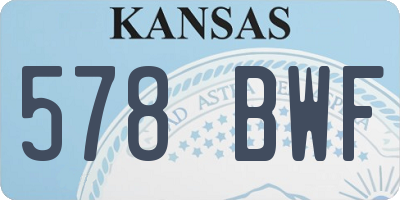 KS license plate 578BWF