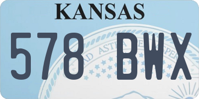KS license plate 578BWX