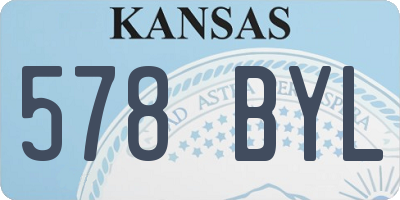 KS license plate 578BYL
