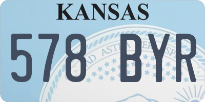 KS license plate 578BYR