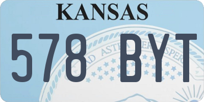 KS license plate 578BYT