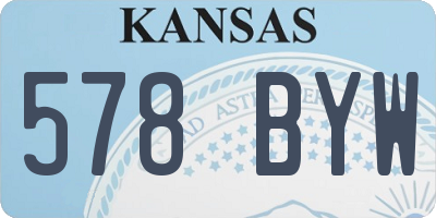 KS license plate 578BYW