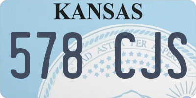 KS license plate 578CJS