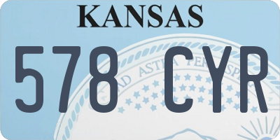 KS license plate 578CYR