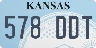 KS license plate 578DDT