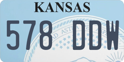 KS license plate 578DDW