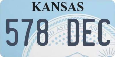 KS license plate 578DEC