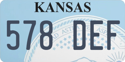 KS license plate 578DEF