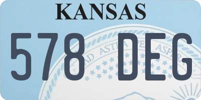 KS license plate 578DEG