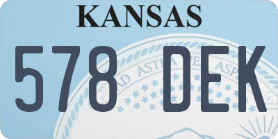 KS license plate 578DEK