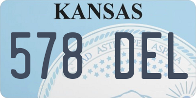 KS license plate 578DEL