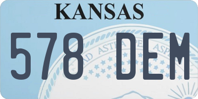 KS license plate 578DEM
