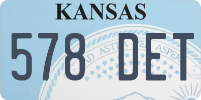 KS license plate 578DET