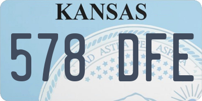 KS license plate 578DFE