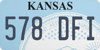 KS license plate 578DFI