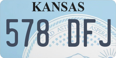 KS license plate 578DFJ