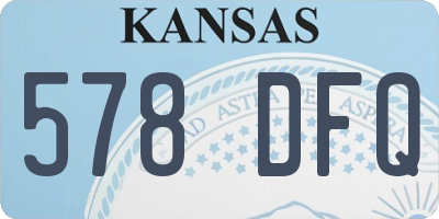 KS license plate 578DFQ