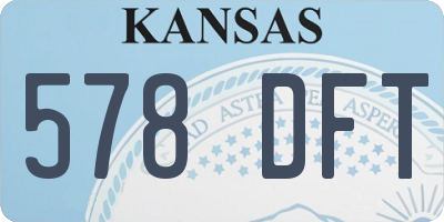 KS license plate 578DFT