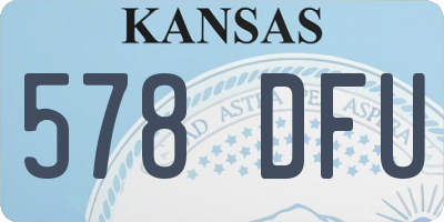 KS license plate 578DFU