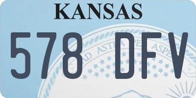 KS license plate 578DFV