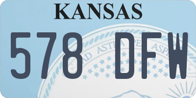 KS license plate 578DFW