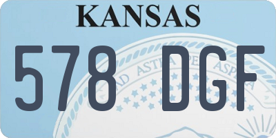 KS license plate 578DGF