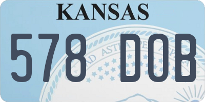 KS license plate 578DOB