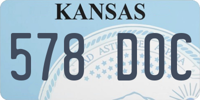 KS license plate 578DOC