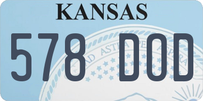KS license plate 578DOD