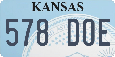 KS license plate 578DOE