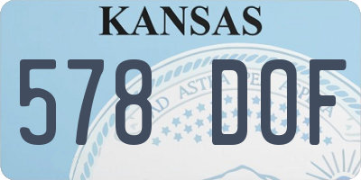 KS license plate 578DOF