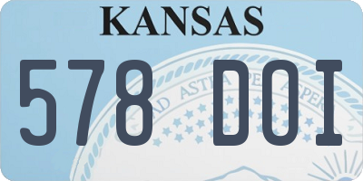 KS license plate 578DOI