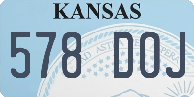 KS license plate 578DOJ