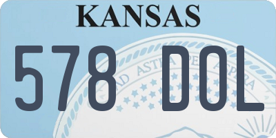 KS license plate 578DOL