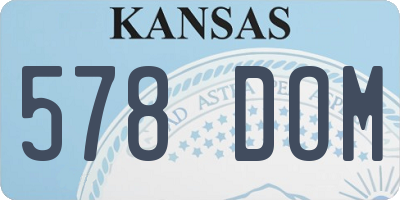 KS license plate 578DOM