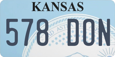 KS license plate 578DON