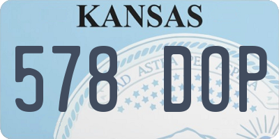 KS license plate 578DOP