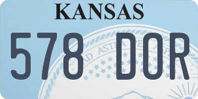 KS license plate 578DOR