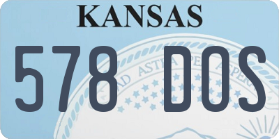 KS license plate 578DOS