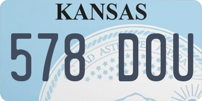 KS license plate 578DOU