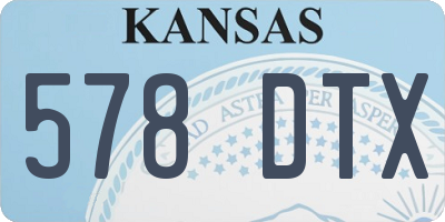 KS license plate 578DTX